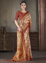 Silk Multi Color Traditional Wear Printed Saree